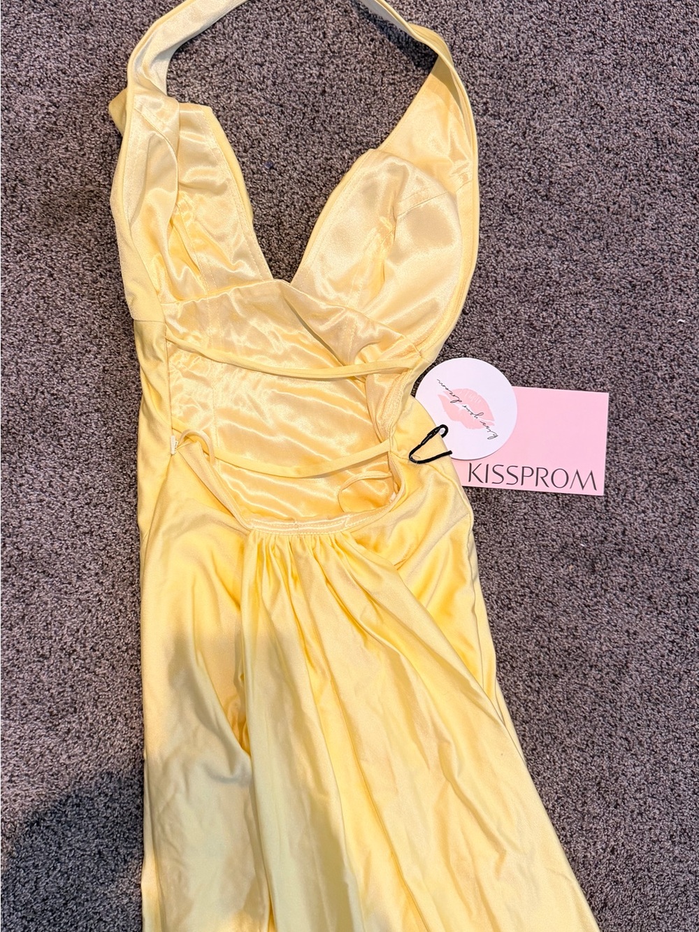 Kissprom Backless Draped Evening Gown in Soft Cream - Picture 5 of 8
